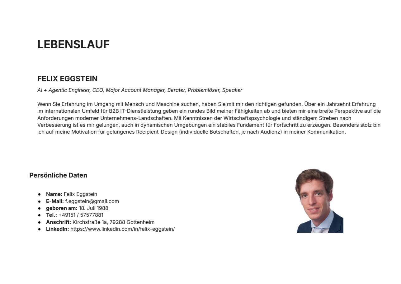 German CV preview